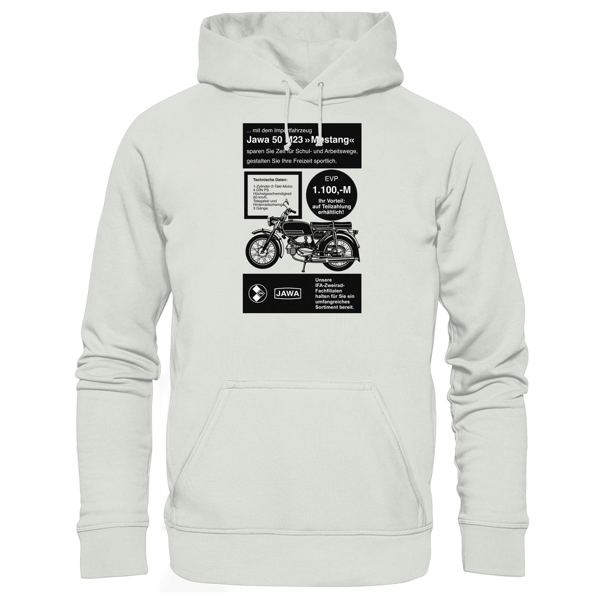 DDR Ostalgie Kapuze / Hoodie Unisex • JAWA 50 M23 (ORIGINAL-PLAKAT)