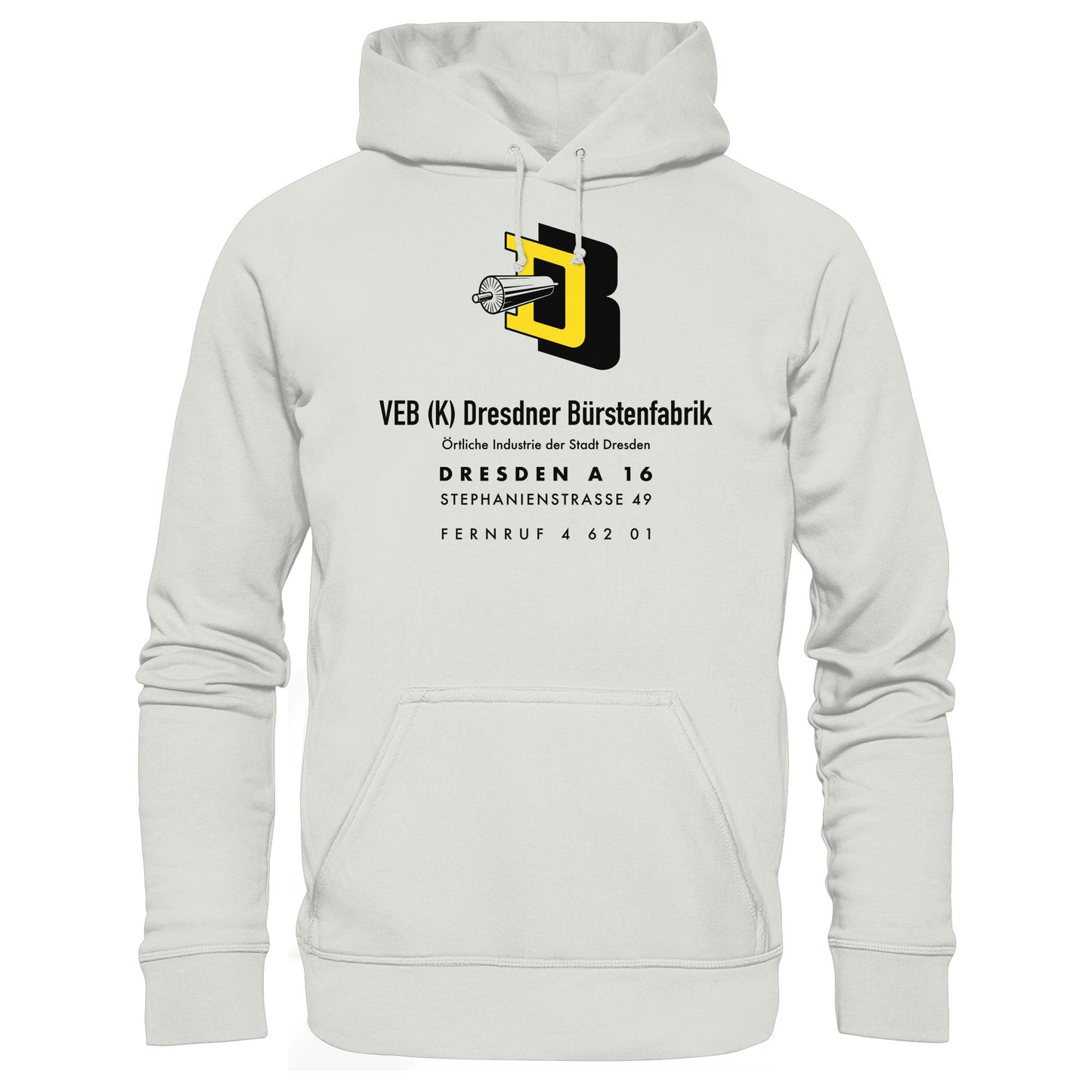 DDR Ostalgie Kapuze / Hoodie Unisex • VEB DRESDNER BÜRSTENFABRIK