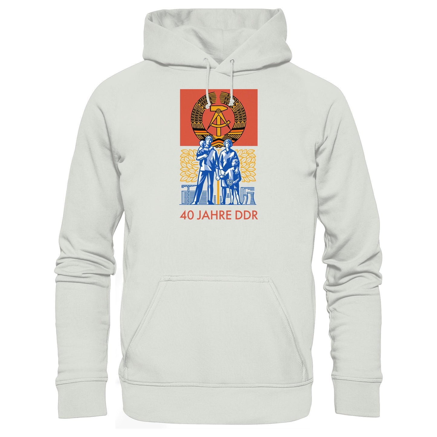 DDR Ostalgie Kapuze / Hoodie Unisex • 40 JAHRE DDR (BRIEFMARKE)