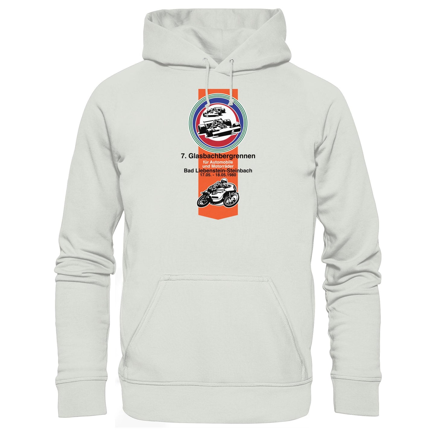 DDR Ostalgie Kapuze / Hoodie Unisex • GLASBACHBERGRENNEN BAD LIEBENSTEIN (ORIGINAL WIMPEL)
