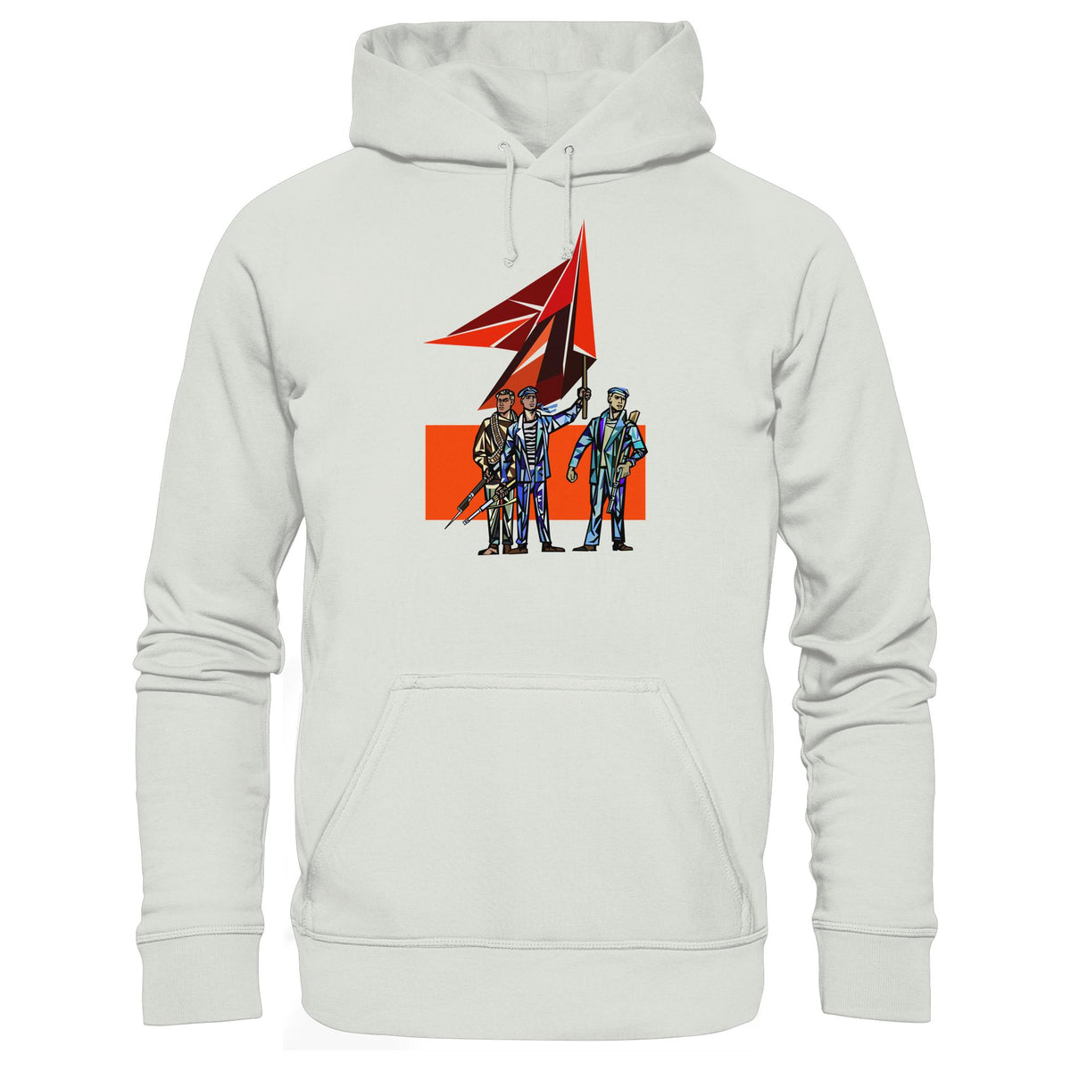 DDR Ostalgie Kapuze / Hoodie Unisex • WALTER WOMACKA - BEWAFFNETE ARBEITER (STAATSRATSGEBÄUDE, Aus der Geschichte der Deutschen Arbeiterbewegung, 1964)