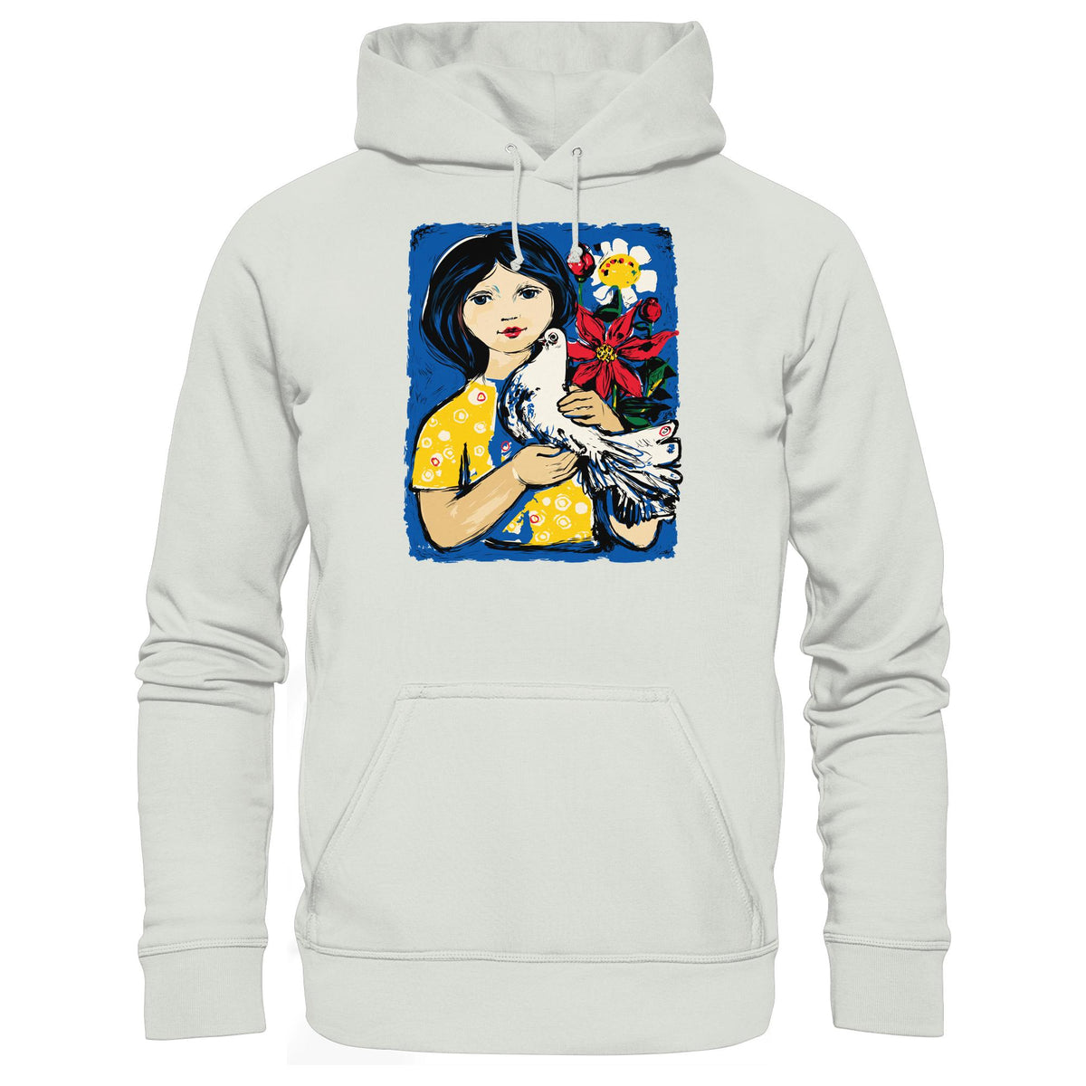 DDR Ostalgie Kapuze / Hoodie Unisex •  WALTER WOMACKA - MÄDCHEN MIT FRIEDENSTAUBE