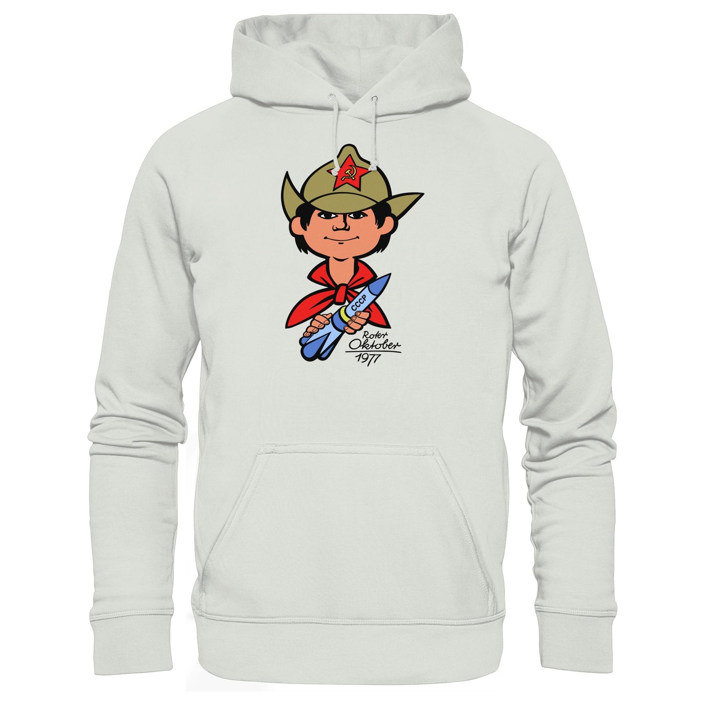 DDR Ostalgie Kapuze / Hoodie Unisex • ROTER OKTOBER 1917 (ORIGINAL NICKI-MOTIV)