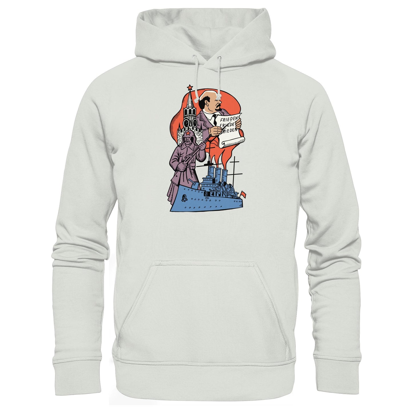 DDR Ostalgie Kapuze / Hoodie Unisex • JAHRESTAG OKTOBERREVOLUTION 1917 (ORIGINAL POSTSTEMPEL)