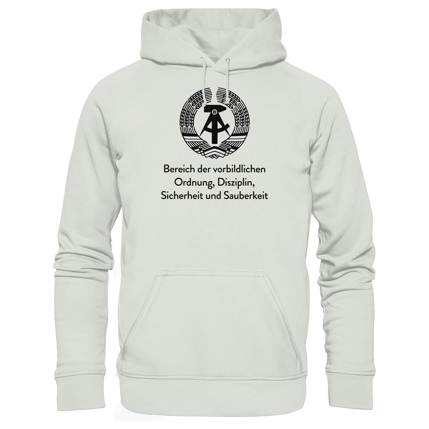 DDR Ostalgie Kapuze / Hoodie Unisex • BEREICH DER VORBILDLICHEN ORDNUNG (ORIGINAL SCHILD)