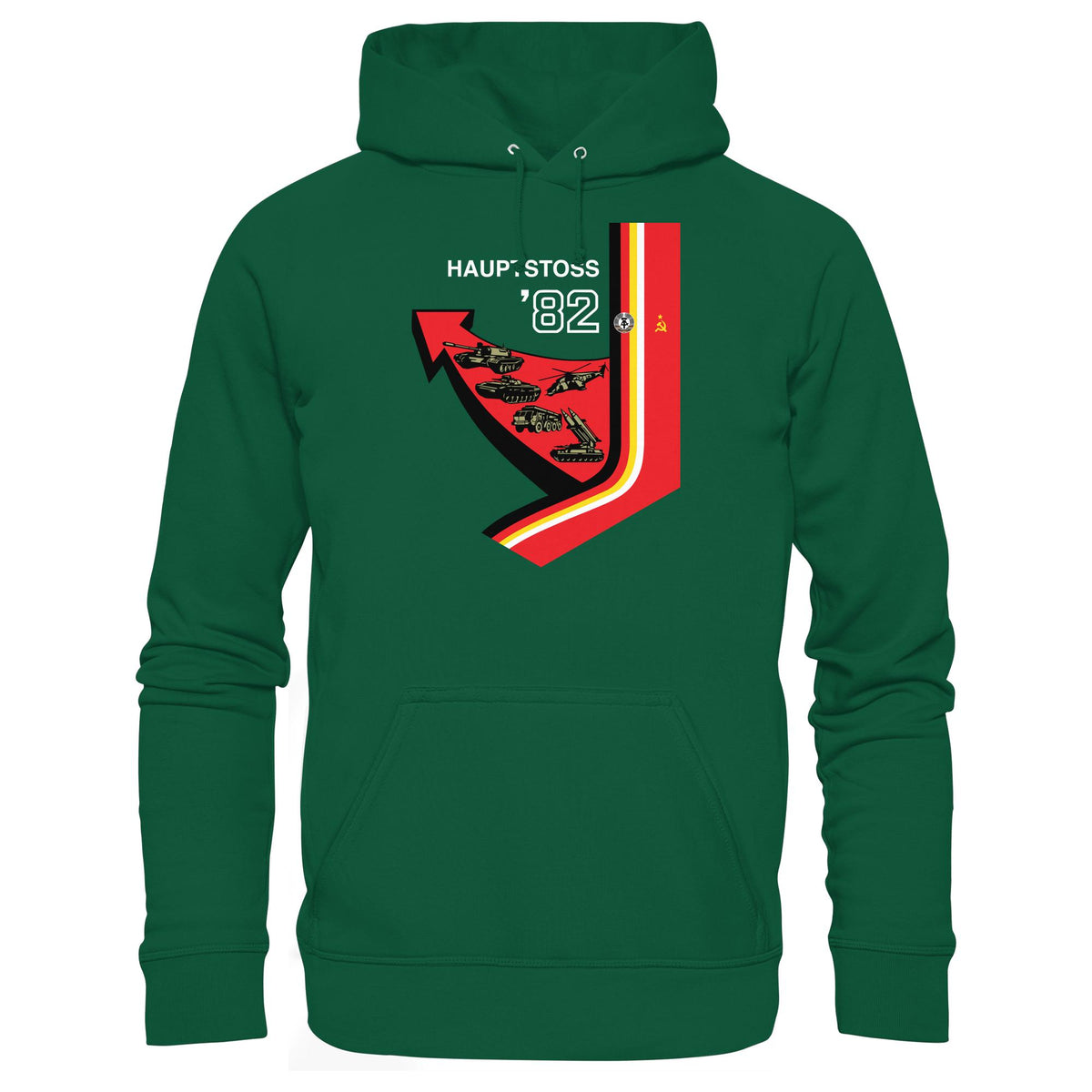 DDR Ostalgie Kapuze / Hoodie Unisex • MANÖVER HAUPTSTOSS 1982 (ORIGINAL-PLAKAT)