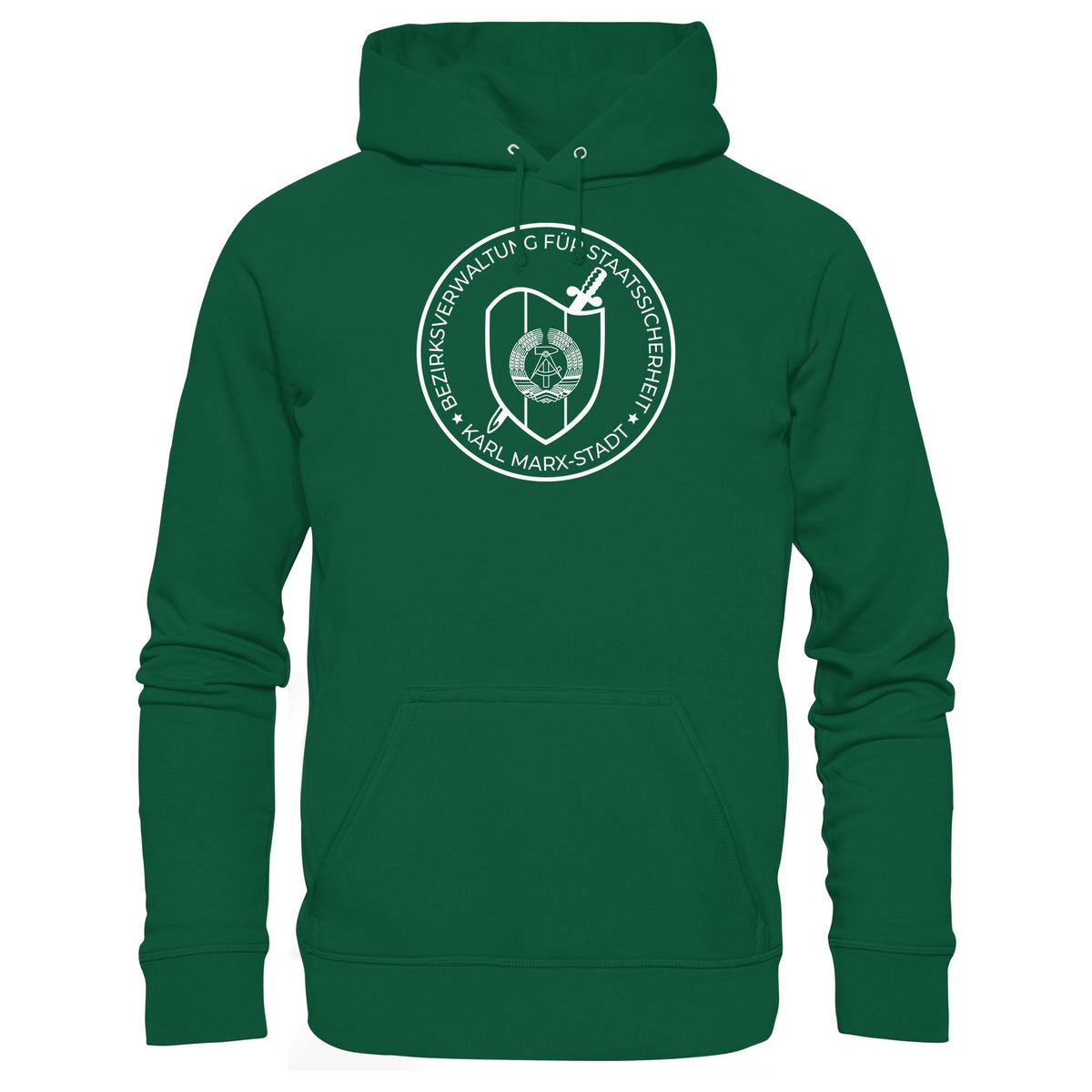 DDR Ostalgie Kapuze / Hoodie Unisex • BEZIRKSVERWALTUNG STAATSSICHERHEIT KARL MARX STADT