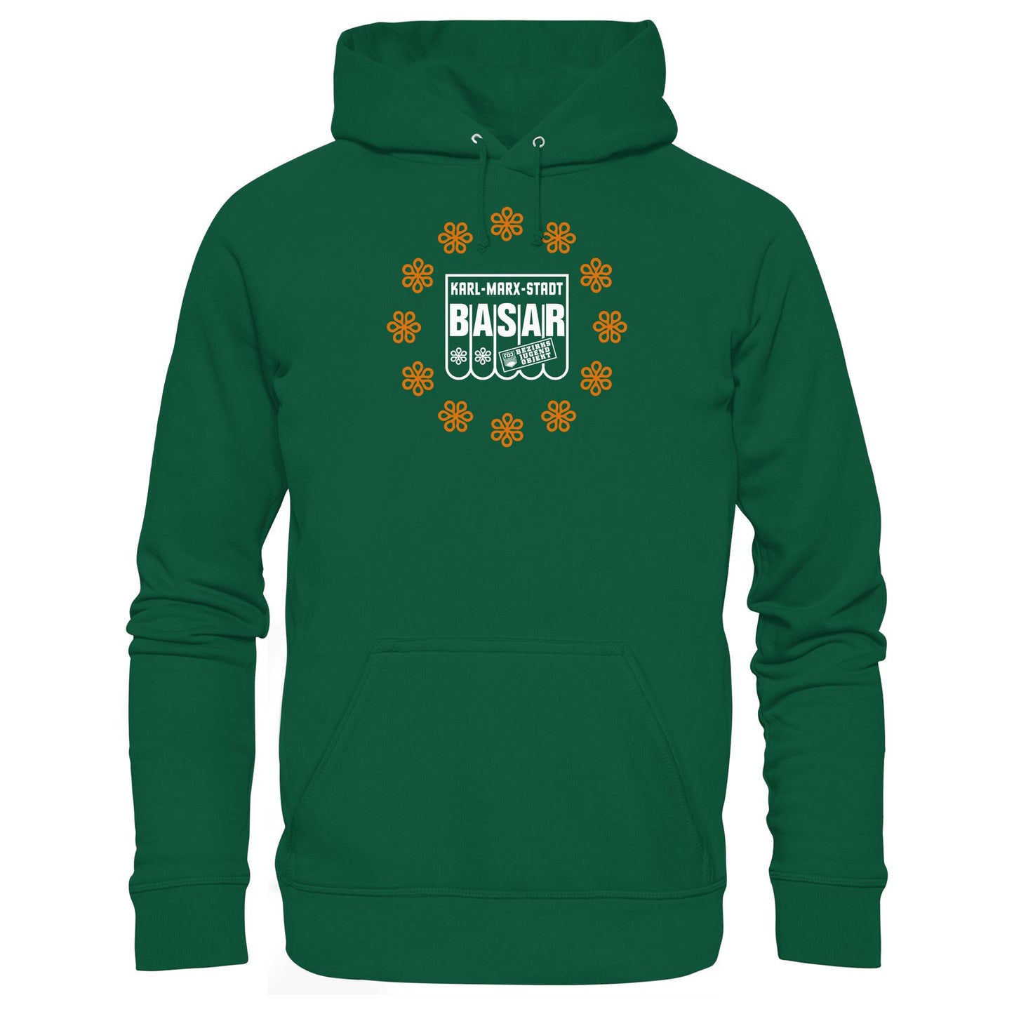 DDR Ostalgie Kapuze / Hoodie Unisex • BASAR KARL MARX STADT - FDJ JUGENDOBJEKT
