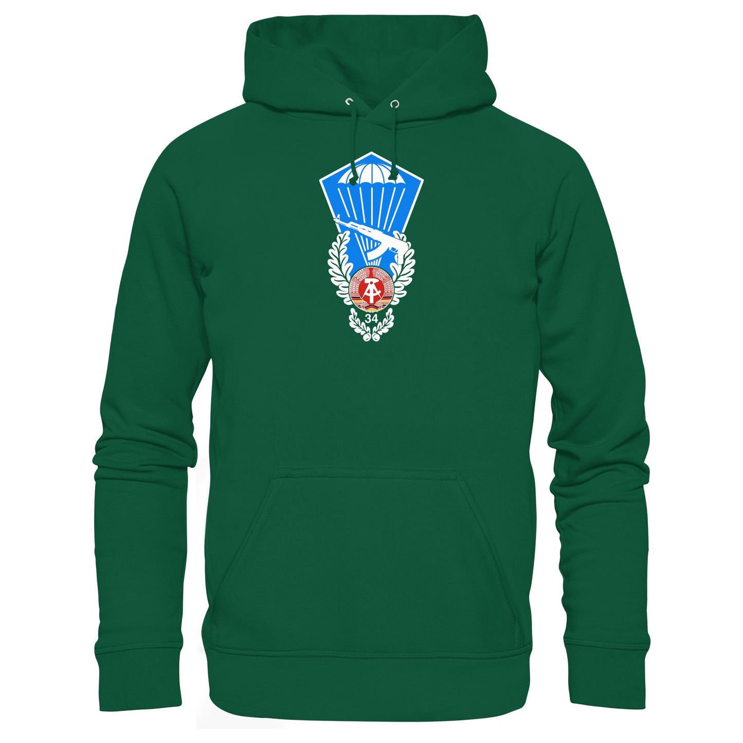 DDR Ostalgie Kapuze / Hoodie Unisex • NVA SPRUNGABZEICHEN