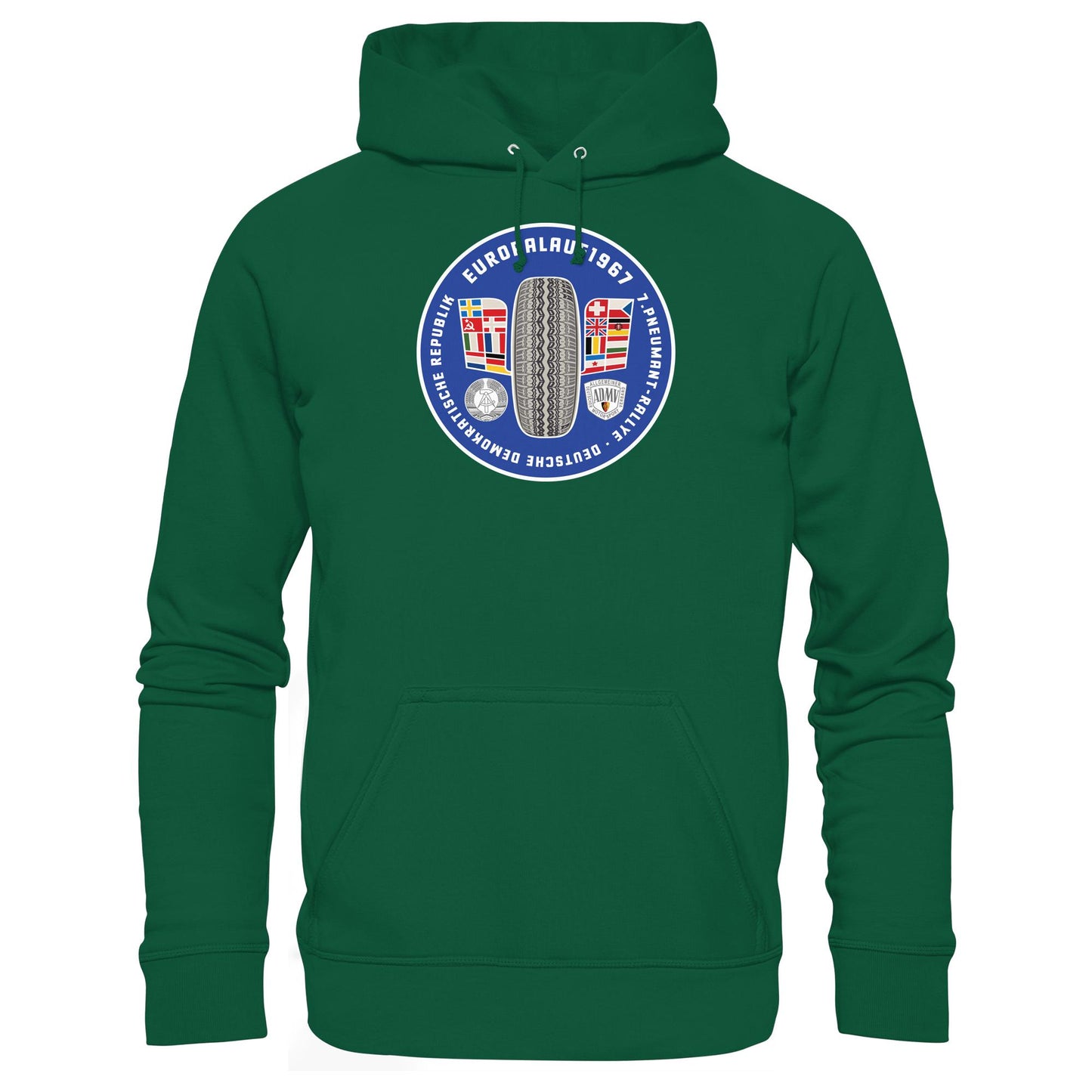 DDR Ostalgie Kapuze / Hoodie Unisex • PNEUMANT RALLYE, EUROPALAUF 1967