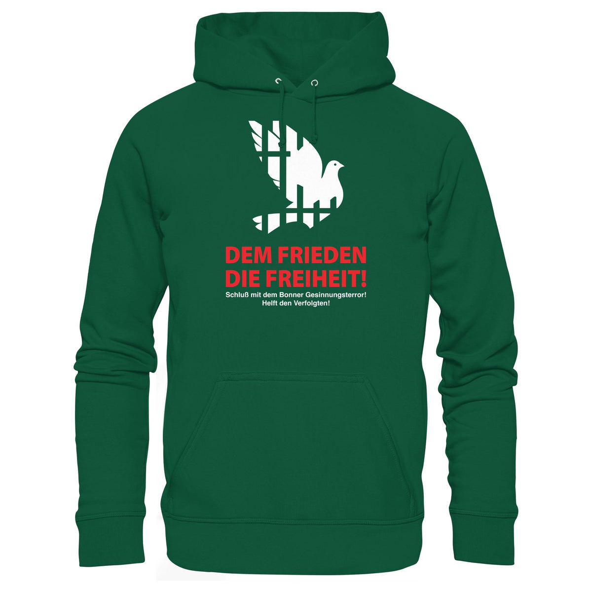 DDR Ostalgie Kapuze / Hoodie Unisex • DEM FRIEDEN DIE FREIHEIT! (ORIGINAL-PLAKAT)