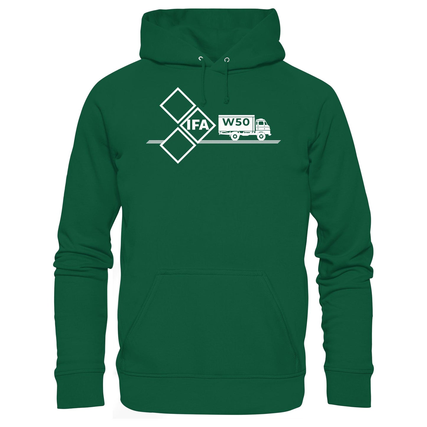 DDR Ostalgie Kapuze / Hoodie Unisex • IFA W50 (ORIGINAL SCHILD)