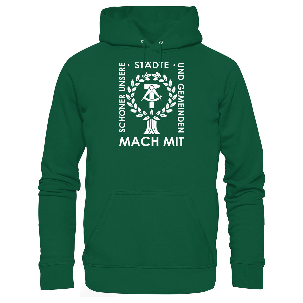 DDR Ostalgie Kapuze / Hoodie Unisex • SCHÖNER UNSERE STÄDTE - DUNKEL