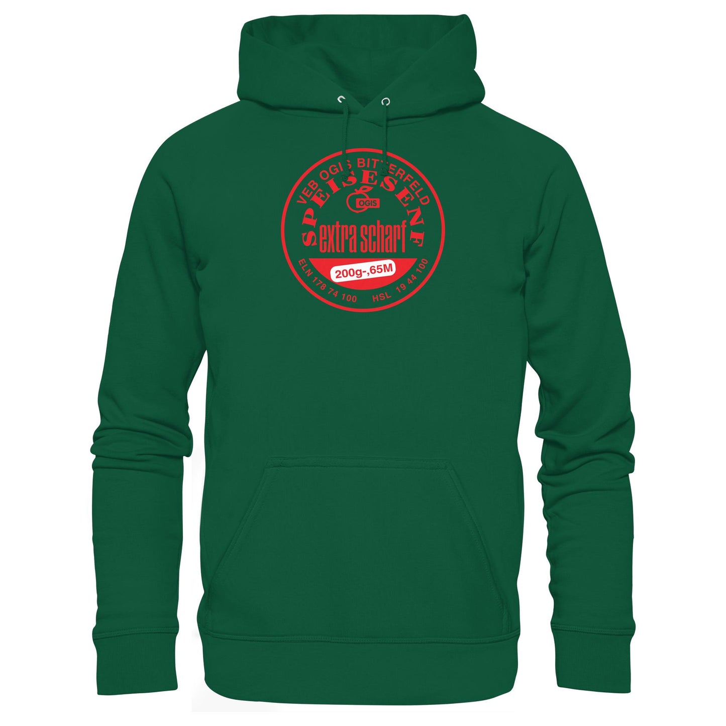 DDR Ostalgie Kapuze / Hoodie Unisex • VEB OGIS BITTERFELD - SPEISESENF EXTRASCHARF