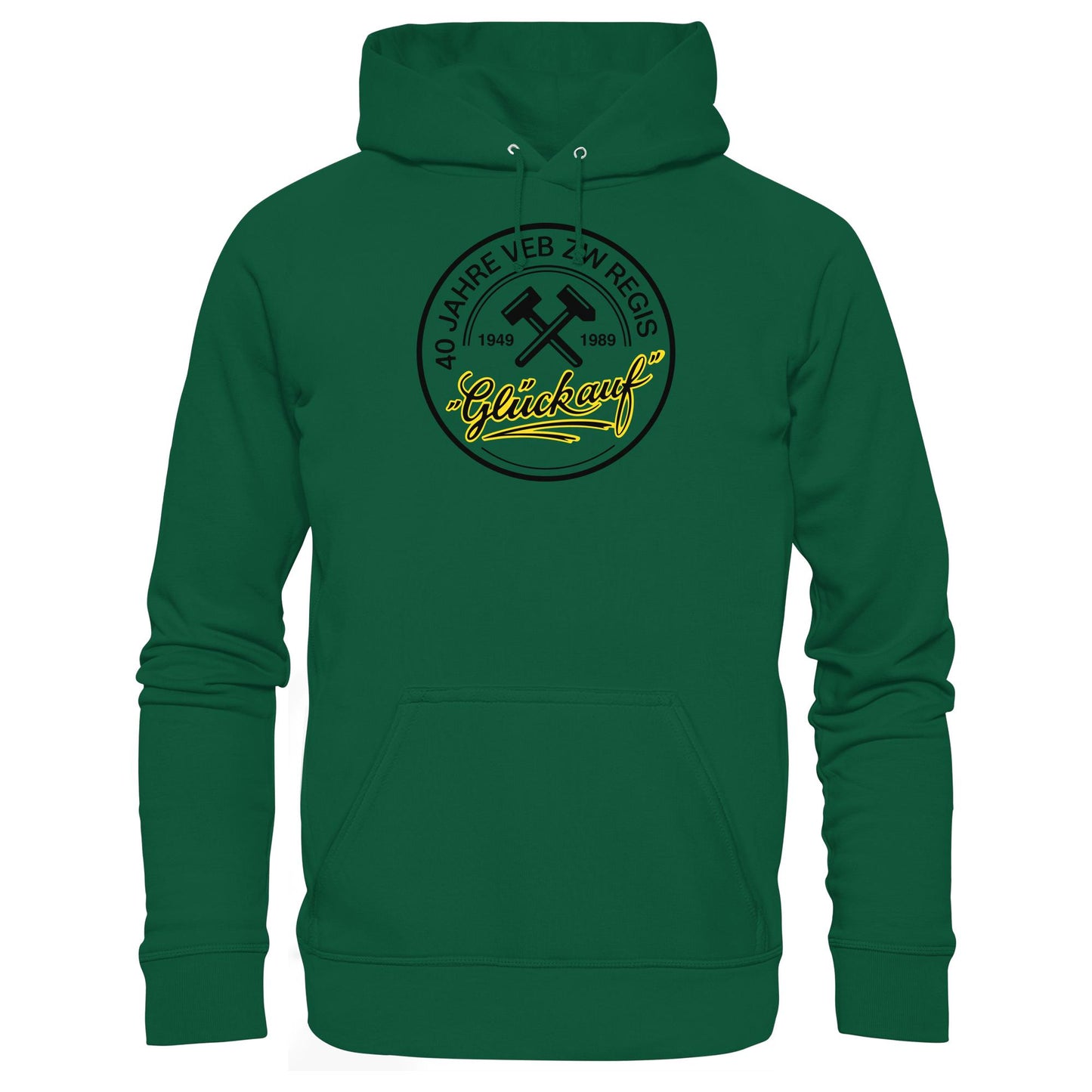 DDR Ostalgie Kapuze / Hoodie Unisex • 40 JAHRE VEB ZW REGIS - GLÜCK AUF