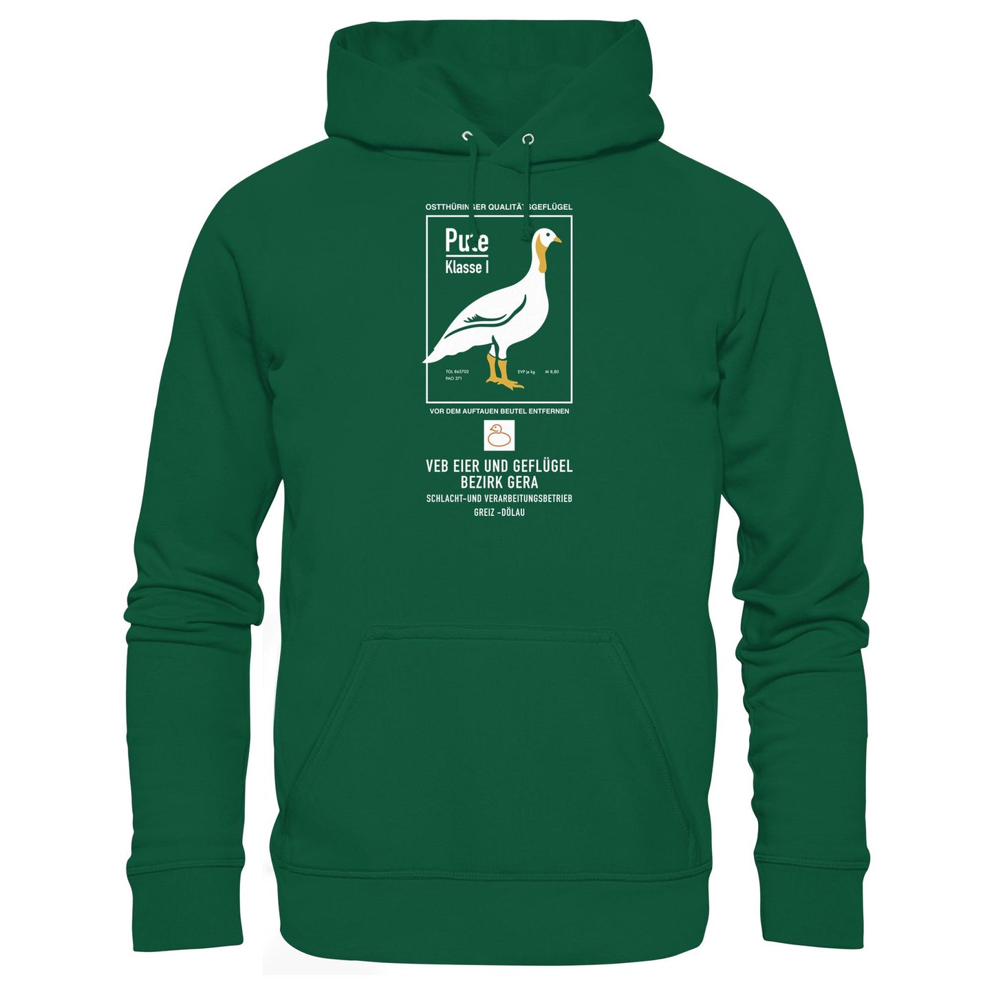 DDR Ostalgie Kapuze / Hoodie Unisex • PUTE KLASSE 1 - VEB EIER UND GEFLÜGEL GERA