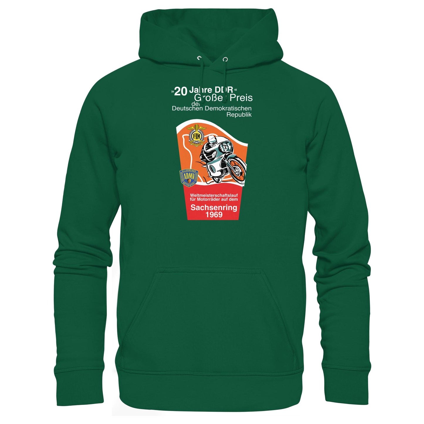 DDR Ostalgie Kapuze / Hoodie Unisex • SACHSENRING 1969, WELTMEISTERSCHAFTSLAUF