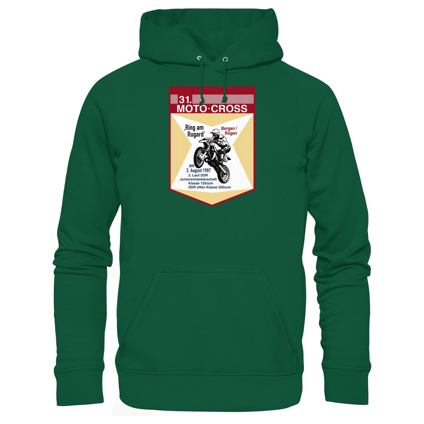 DDR Ostalgie Kapuze / Hoodie Unisex • 31. MOTO-CROSS DDR-MEISTERSCHAFT - 1987 BERGEN RÜGEN