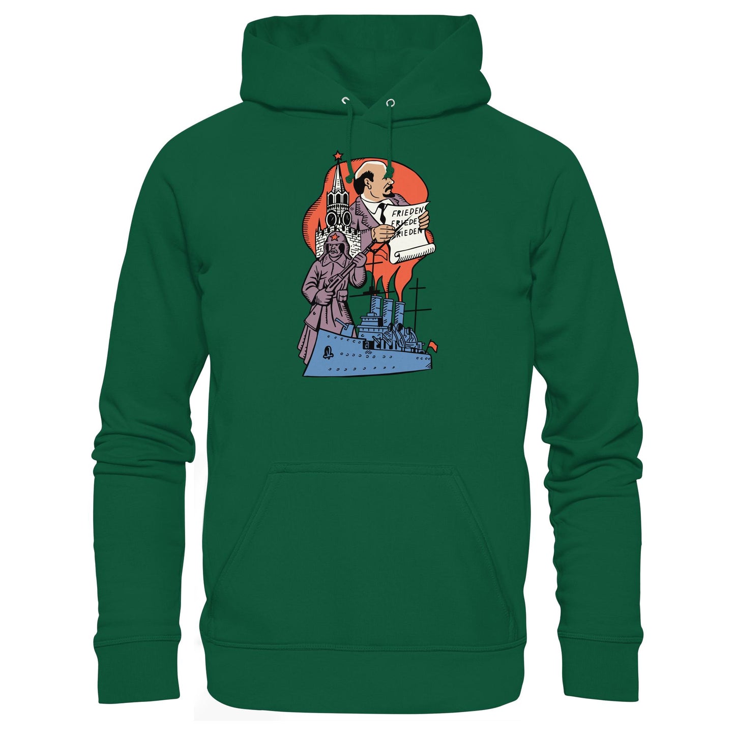 DDR Ostalgie Kapuze / Hoodie Unisex • JAHRESTAG OKTOBERREVOLUTION 1917 (ORIGINAL POSTSTEMPEL)