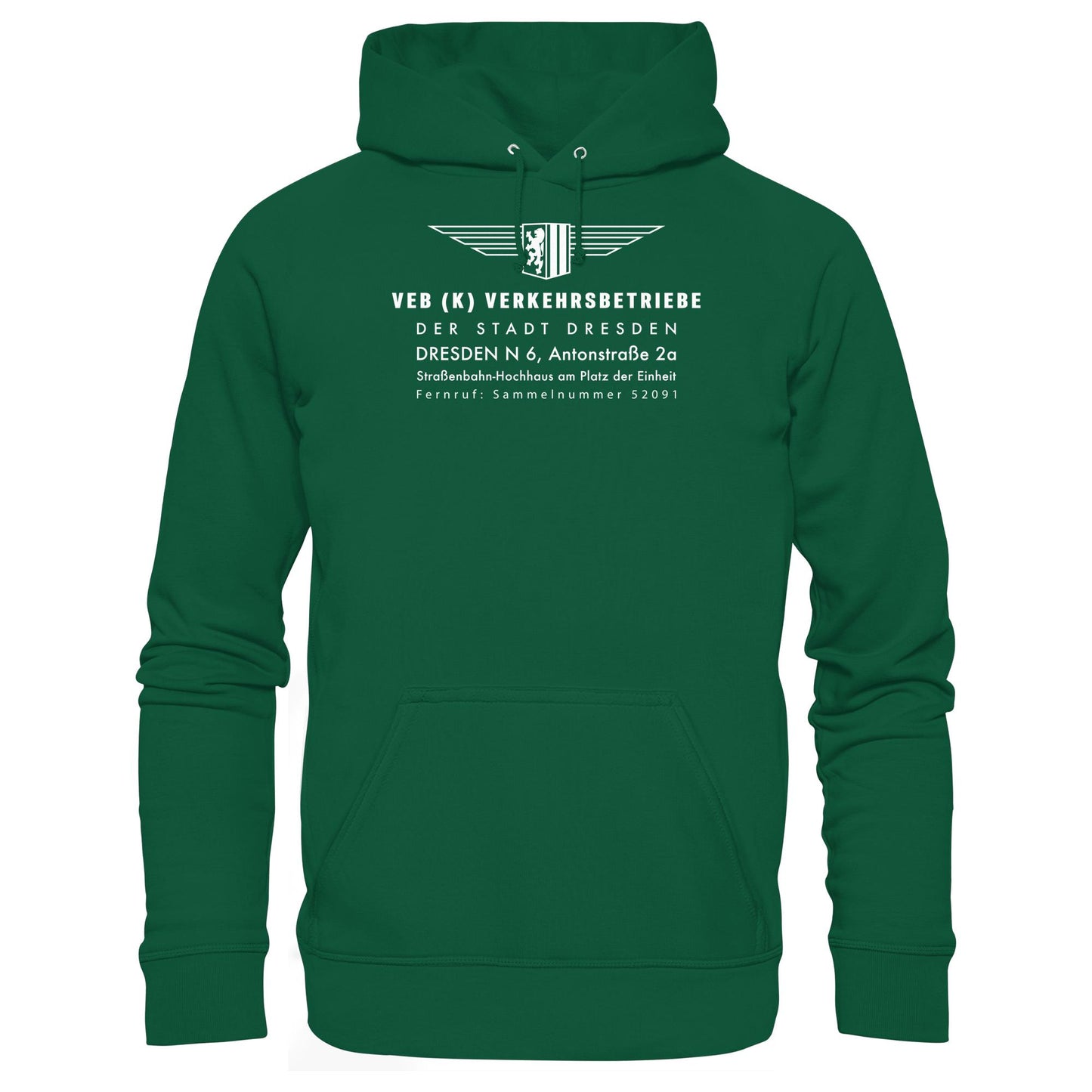 DDR Ostalgie Kapuze / Hoodie Unisex • VEB VERKEHRSBETRIEBE DRESDEN