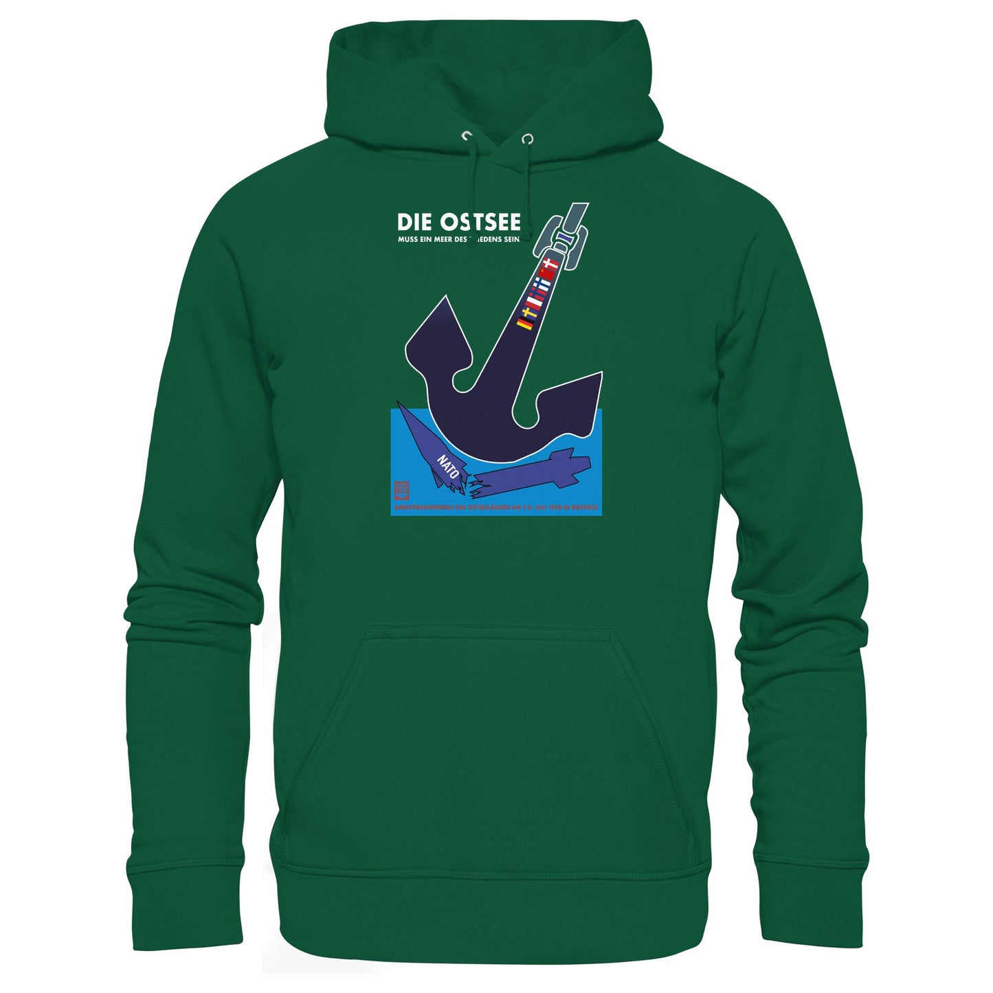 DDR Ostalgie Kapuze / Hoodie Unisex • DIE OSTSEE MUSS EIN MEER DES FRIEDENS SEIN, ARBEITERKONFERENZ 1958