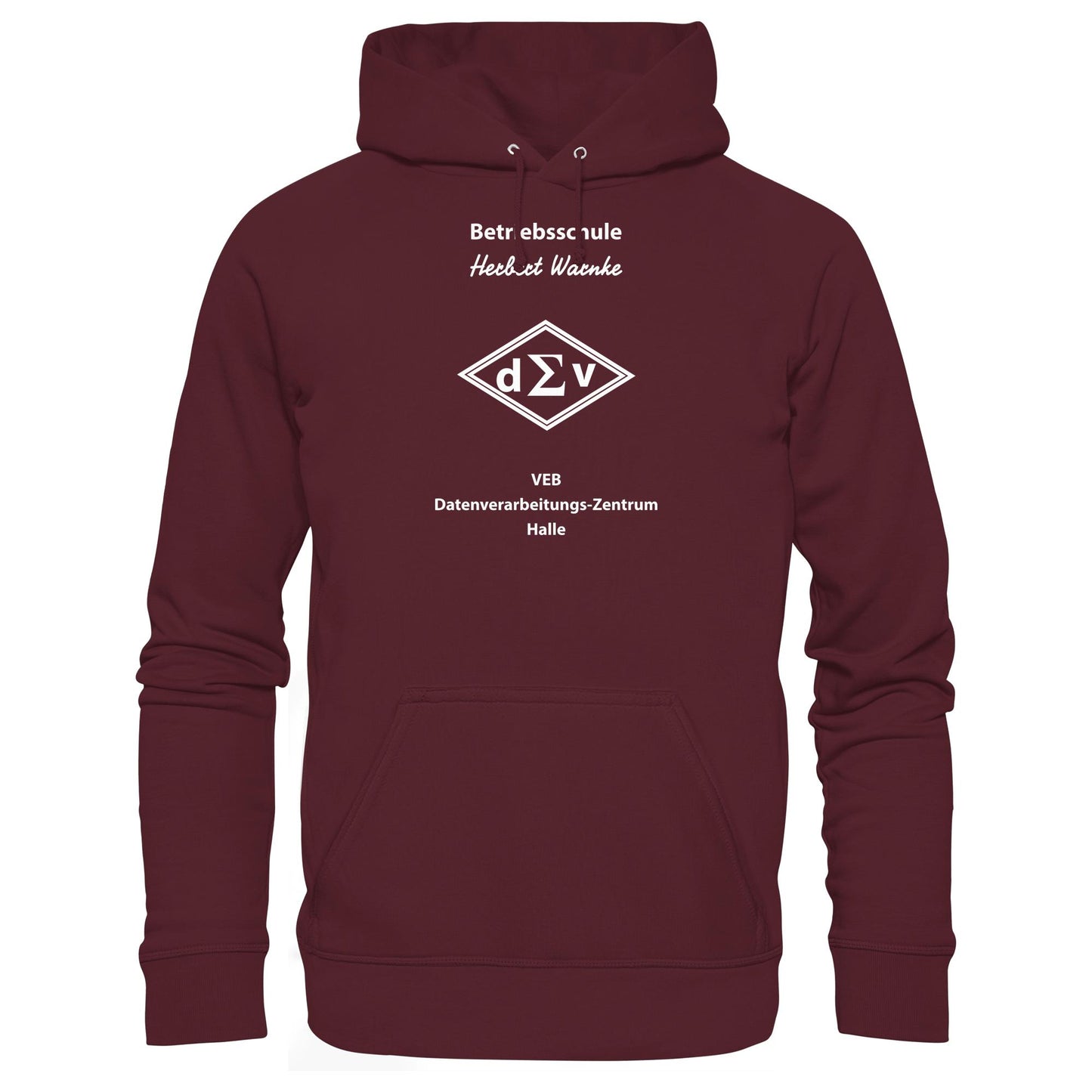 DDR Ostalgie Kapuze / Hoodie Unisex • BETRIEBSSCHULE VEB DATENBERARBEITUNG HALLE