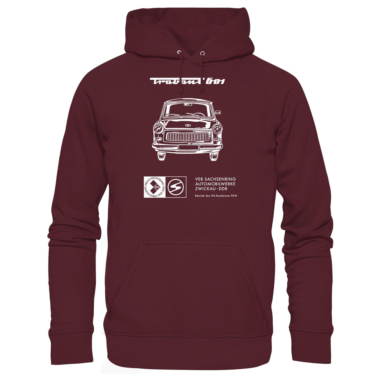 DDR Ostalgie Kapuze / Hoodie Unisex • TRABANT 601 (ORIGINAL TITEL BETRIEBSANLEITUNG)
