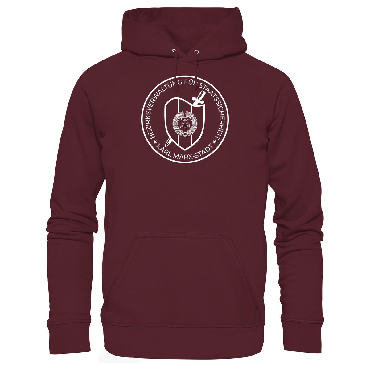 DDR Ostalgie Kapuze / Hoodie Unisex • BEZIRKSVERWALTUNG STAATSSICHERHEIT KARL MARX STADT