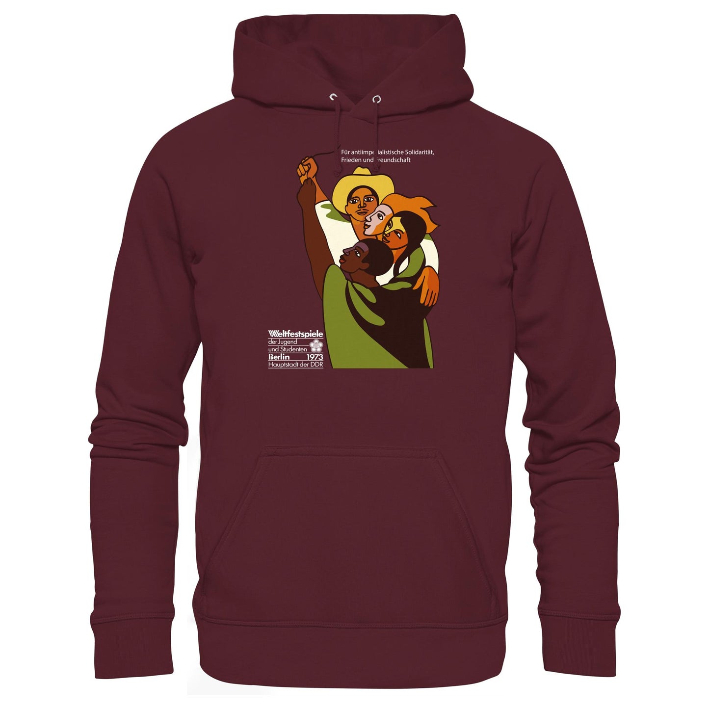 DDR Ostalgie Kapuze / Hoodie Unisex • FÜR FRIEDEN UND FREUNDSCHAFT - ORIGINALPOSTER WELTFESTSPIELE BERLIN 1973