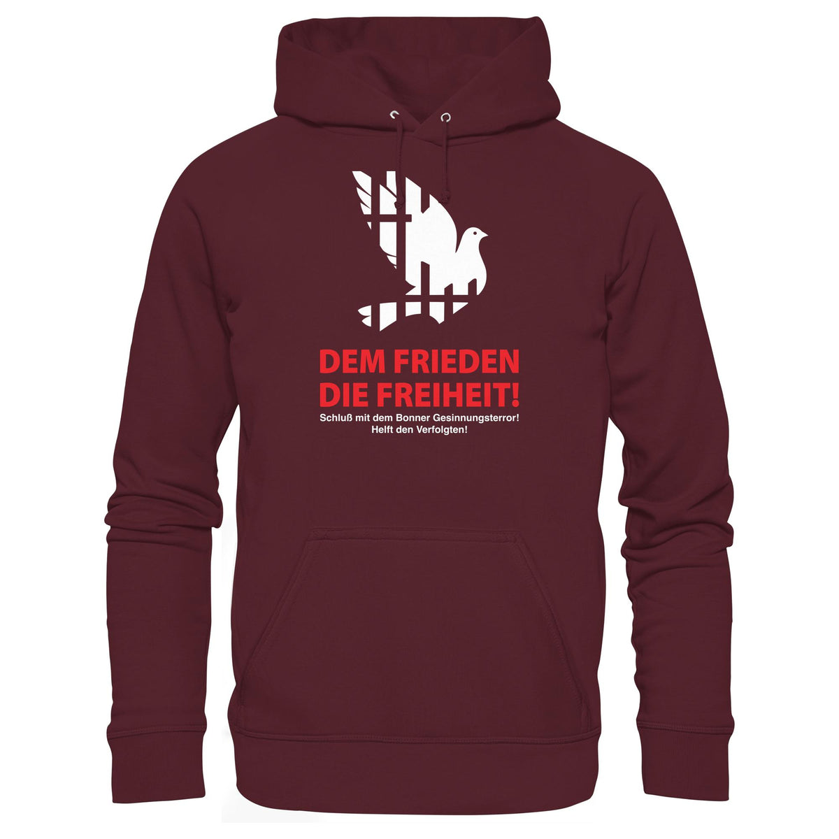 DDR Ostalgie Kapuze / Hoodie Unisex • DEM FRIEDEN DIE FREIHEIT! (ORIGINAL-PLAKAT)