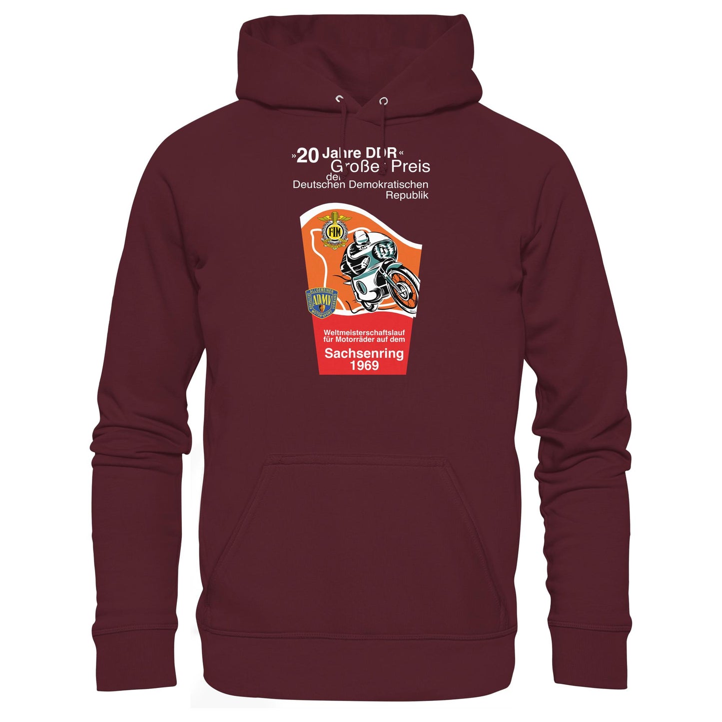 DDR Ostalgie Kapuze / Hoodie Unisex • SACHSENRING 1969, WELTMEISTERSCHAFTSLAUF