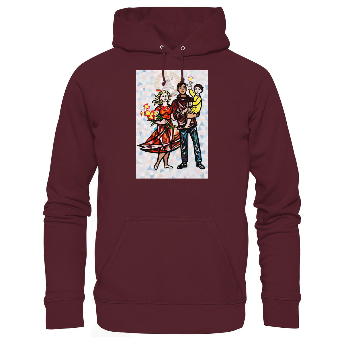 DDR Ostalgie Kapuze / Hoodie Unisex • WALTER WOMACKA - UNSERE FAMILIE mit Hintergrund (STAATSRATSGEBÄUDE, Aus der Geschichte der Deutschen Arbeiterbewegung, 1964)