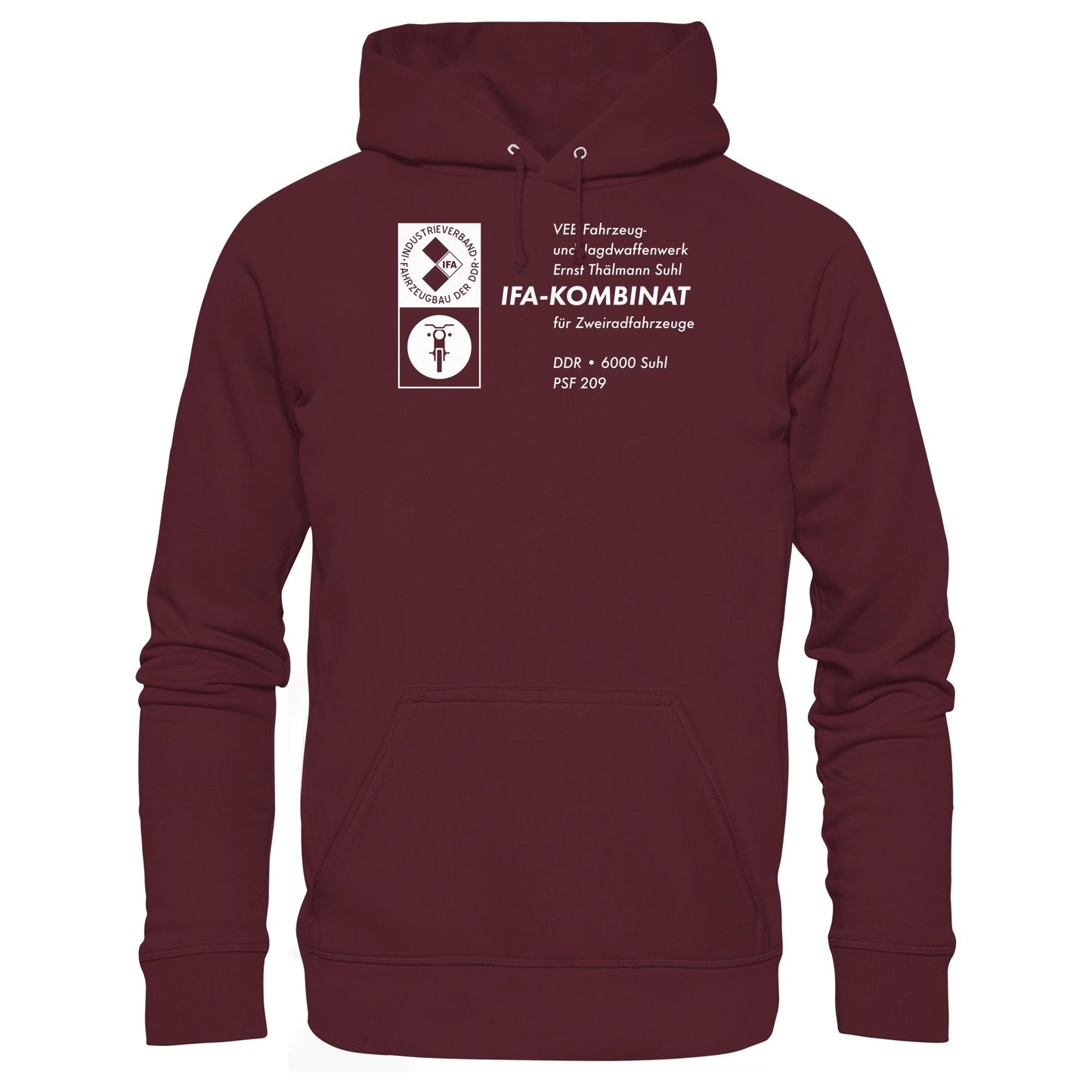 DDR Ostalgie Kapuze / Hoodie Unisex • VEB FAHRZEUG- UND JAGDWAFFENWERK ERNST THÄLMANN SUHL