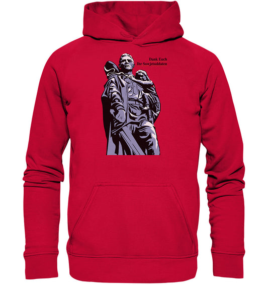 DDR Ostalgie Kapuze / Hoodie Unisex • DANK EUCH IHR SOWJETSOLDATEN (DDR ORIGINAL-PLAKAT)