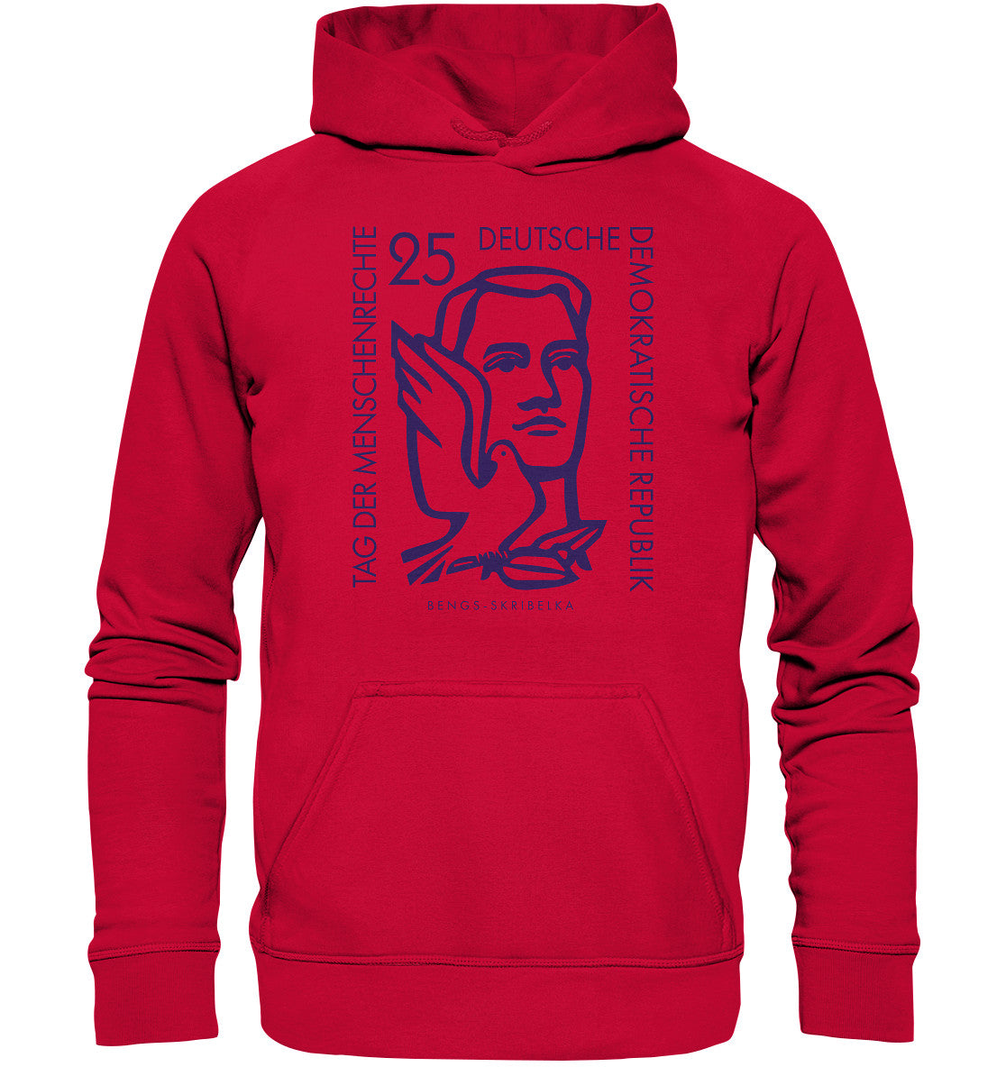 DDR Ostalgie Kapuze / Hoodie Unisex • DDR BRIEFMARKE - TAG DER MENSCHENRECHTE