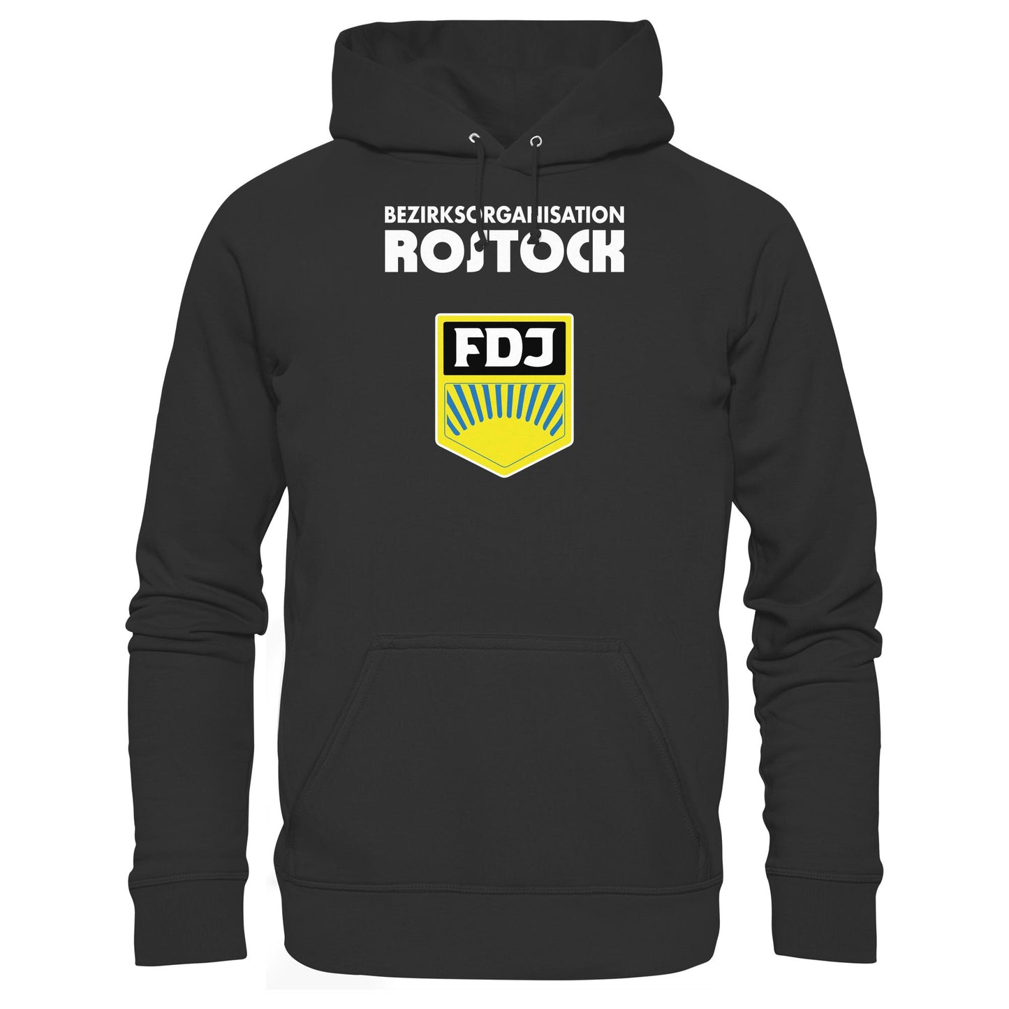 DDR Ostalgie Kapuze / Hoodie Unisex • BEZIRKSORGANISATION ROSTOCK (ORIGINAL-WIMPEL)