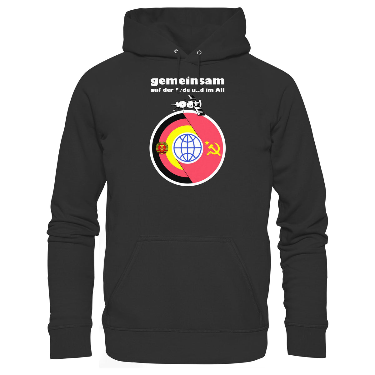 DDR Ostalgie Kapuze / Hoodie Unisex • GEMEINSAM AUF DER ERDE UND IM ALL