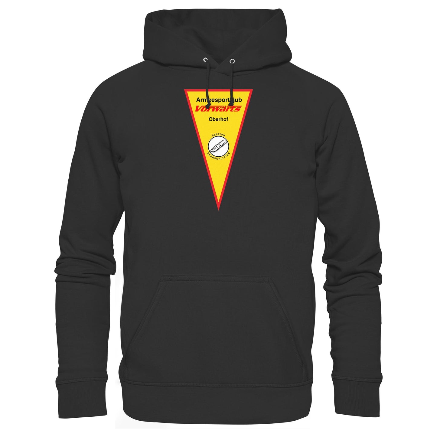 DDR Ostalgie Kapuze / Hoodie Unisex • ARMEESPORTKLUB VORWÄRTS OBERHOF - RENNSCHLITTEN