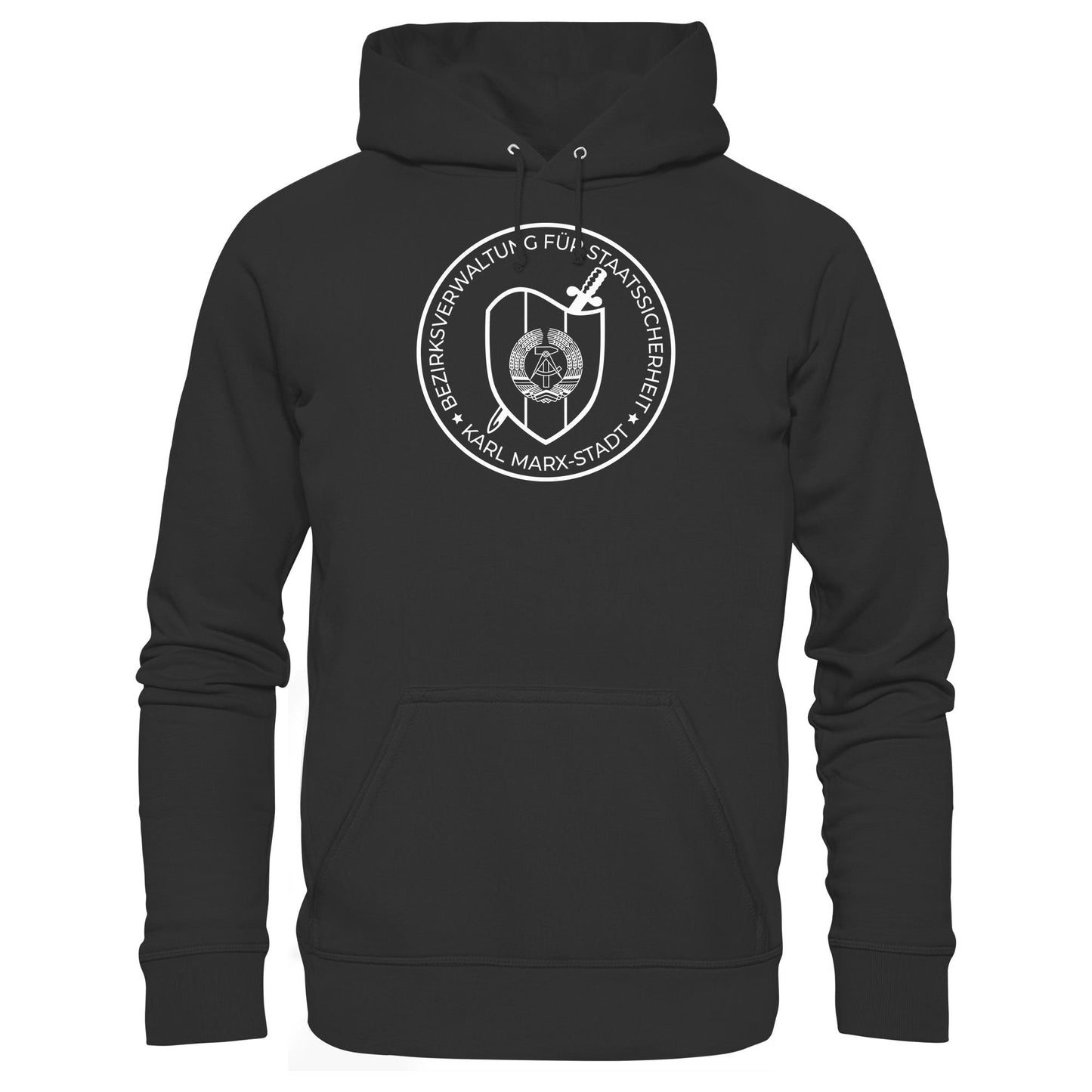 DDR Ostalgie Kapuze / Hoodie Unisex • BEZIRKSVERWALTUNG STAATSSICHERHEIT KARL MARX STADT