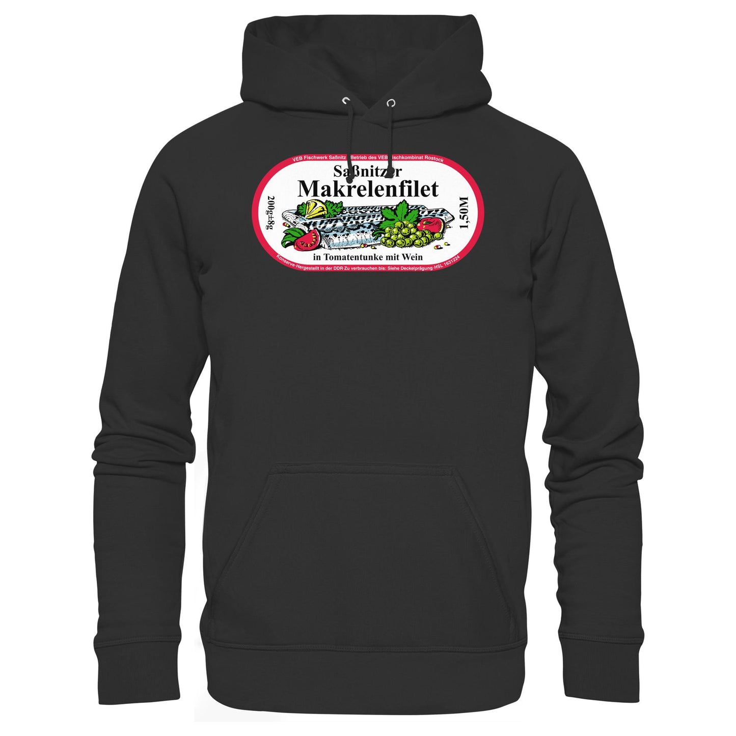 DDR Ostalgie Kapuze / Hoodie Unisex • SASSNITZER MAKRELENFILET - VEB FISCHWERK