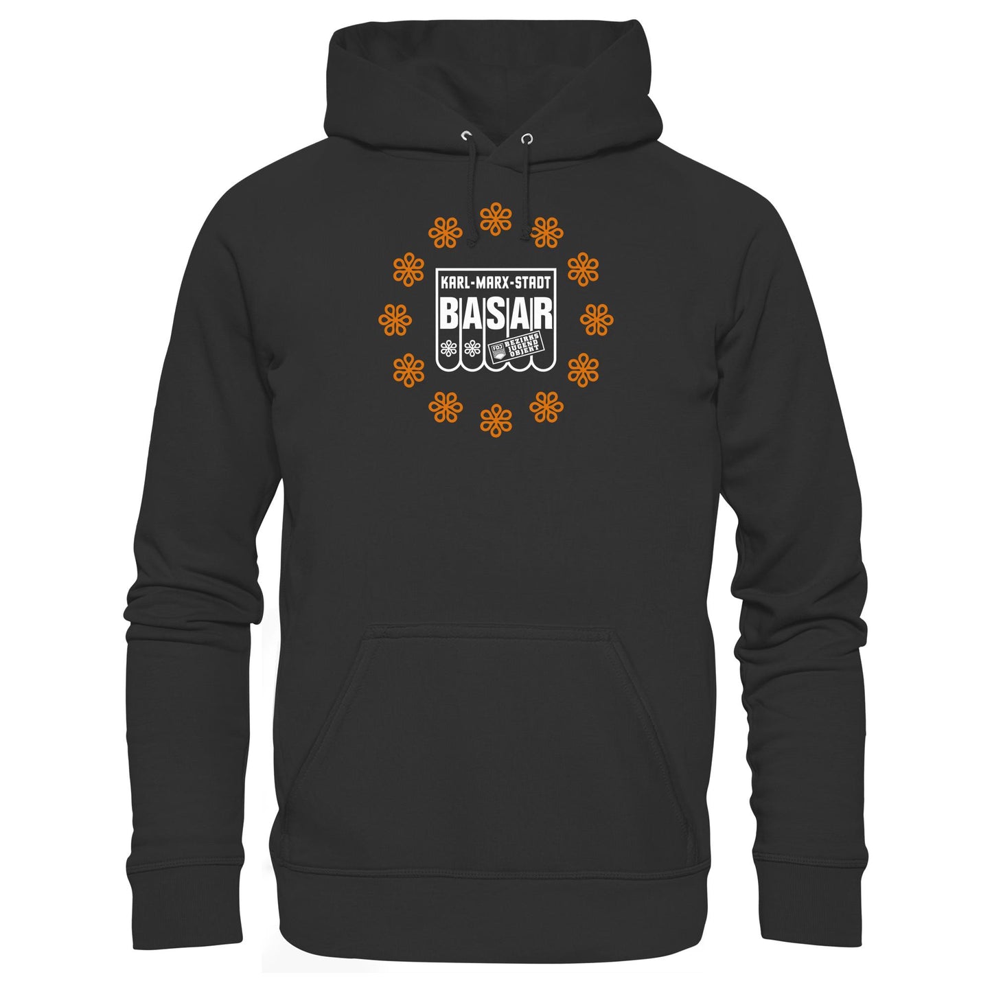 DDR Ostalgie Kapuze / Hoodie Unisex • BASAR KARL MARX STADT - FDJ JUGENDOBJEKT