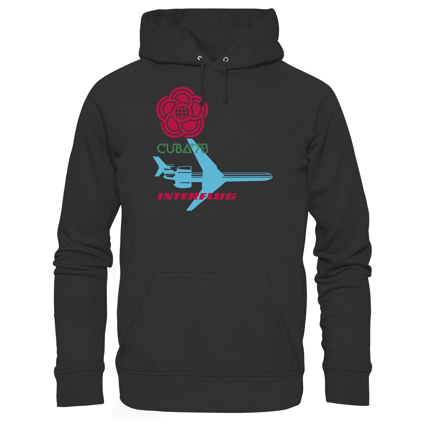DDR Ostalgie Kapuze / Hoodie Unisex • INTERFLUG BERLIN - CUBA WELTFESTSPIELE 1978 (ORIGINAL SONDERSTEMPEL)