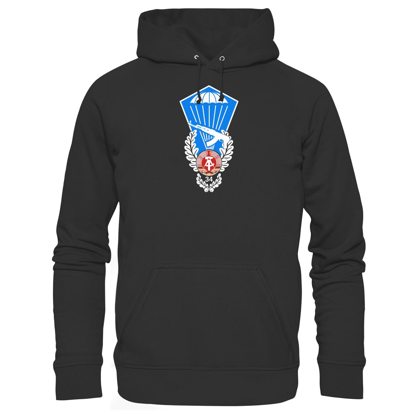 DDR Ostalgie Kapuze / Hoodie Unisex • NVA SPRUNGABZEICHEN