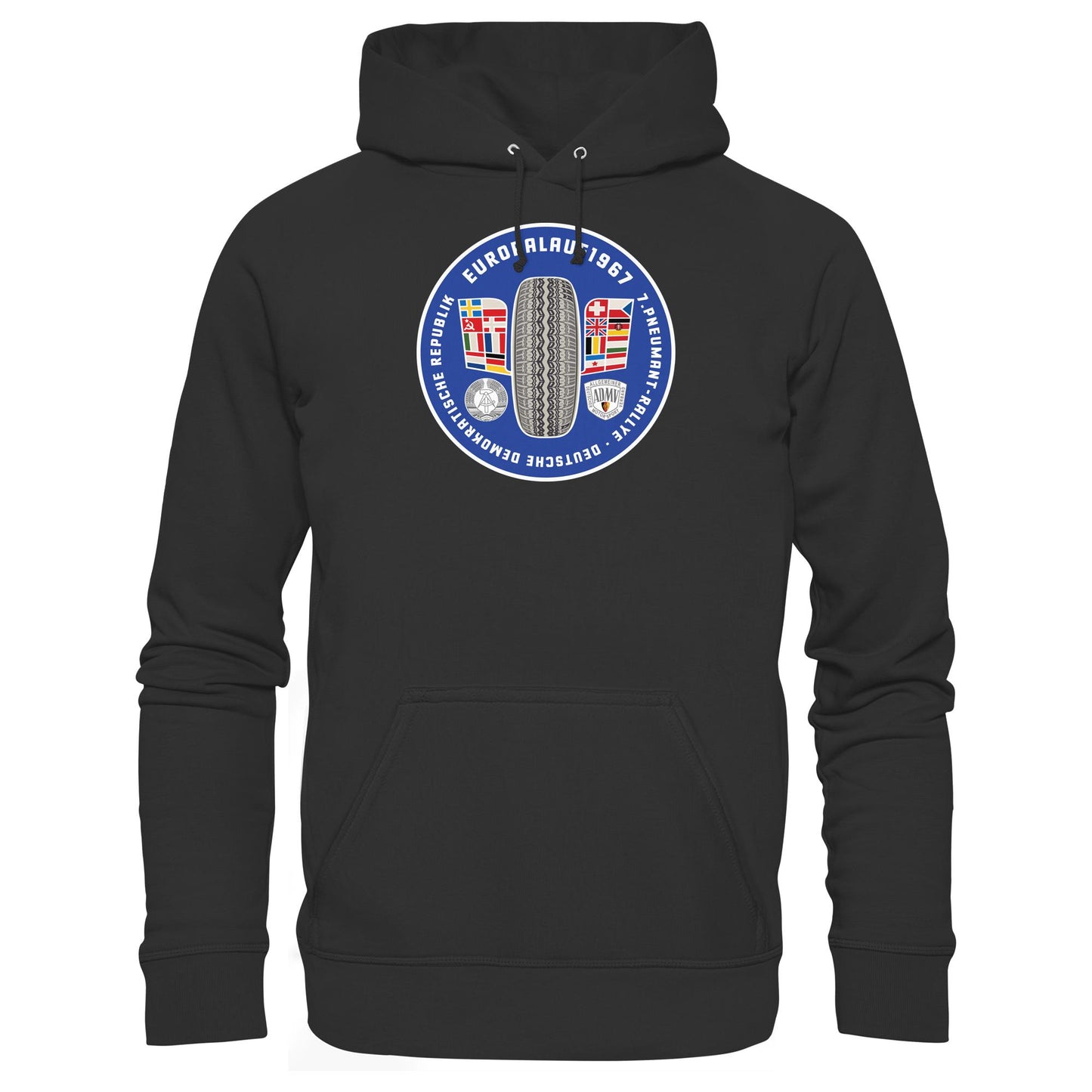 DDR Ostalgie Kapuze / Hoodie Unisex • PNEUMANT RALLYE, EUROPALAUF 1967