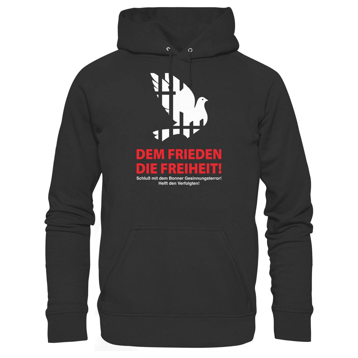 DDR Ostalgie Kapuze / Hoodie Unisex • DEM FRIEDEN DIE FREIHEIT! (ORIGINAL-PLAKAT)