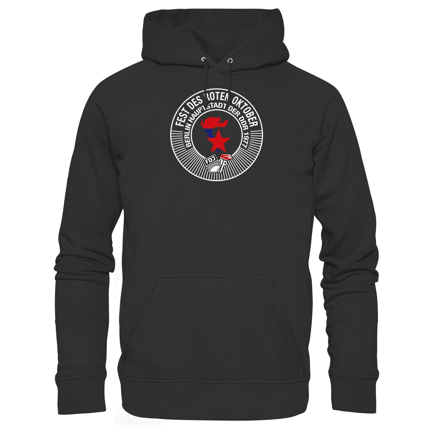 DDR Ostalgie Kapuze / Hoodie Unisex • FEST DES ROTEN OKTOBER 1977 - dunkel
