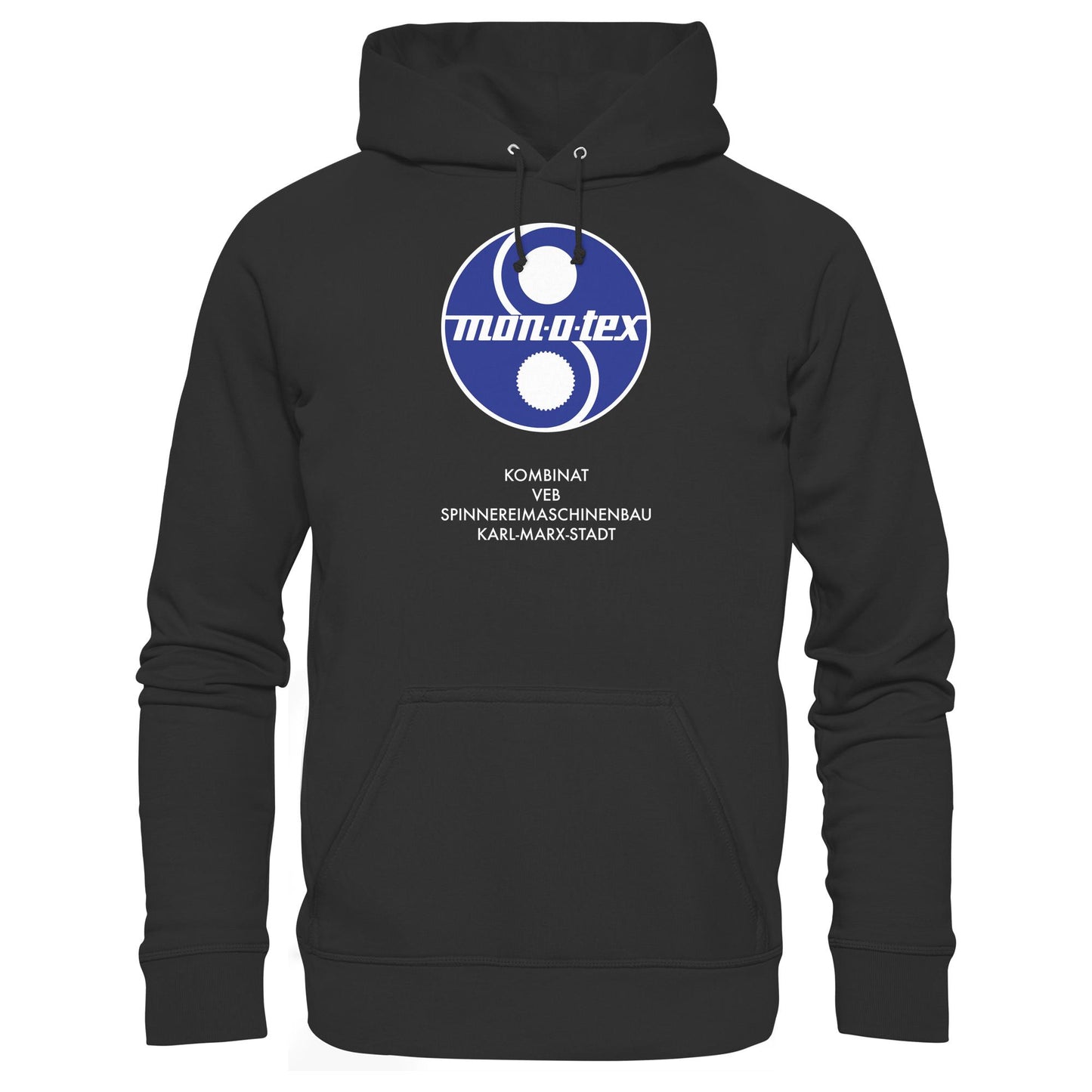 DDR Ostalgie Kapuze / Hoodie Unisex • MONOTEX VEB KOMBINAT SPINNEREIMASCHINENBAU KARL-MARX-STADT