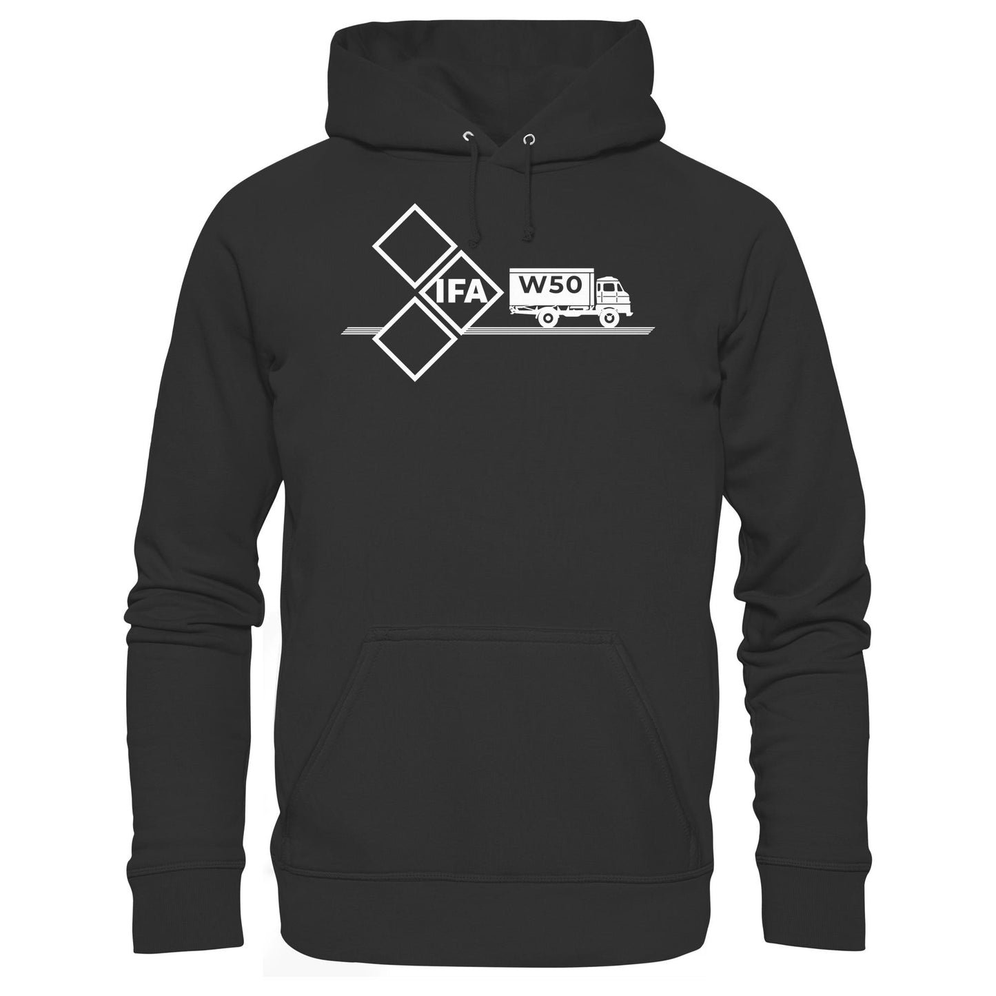 DDR Ostalgie Kapuze / Hoodie Unisex • IFA W50 (ORIGINAL SCHILD)