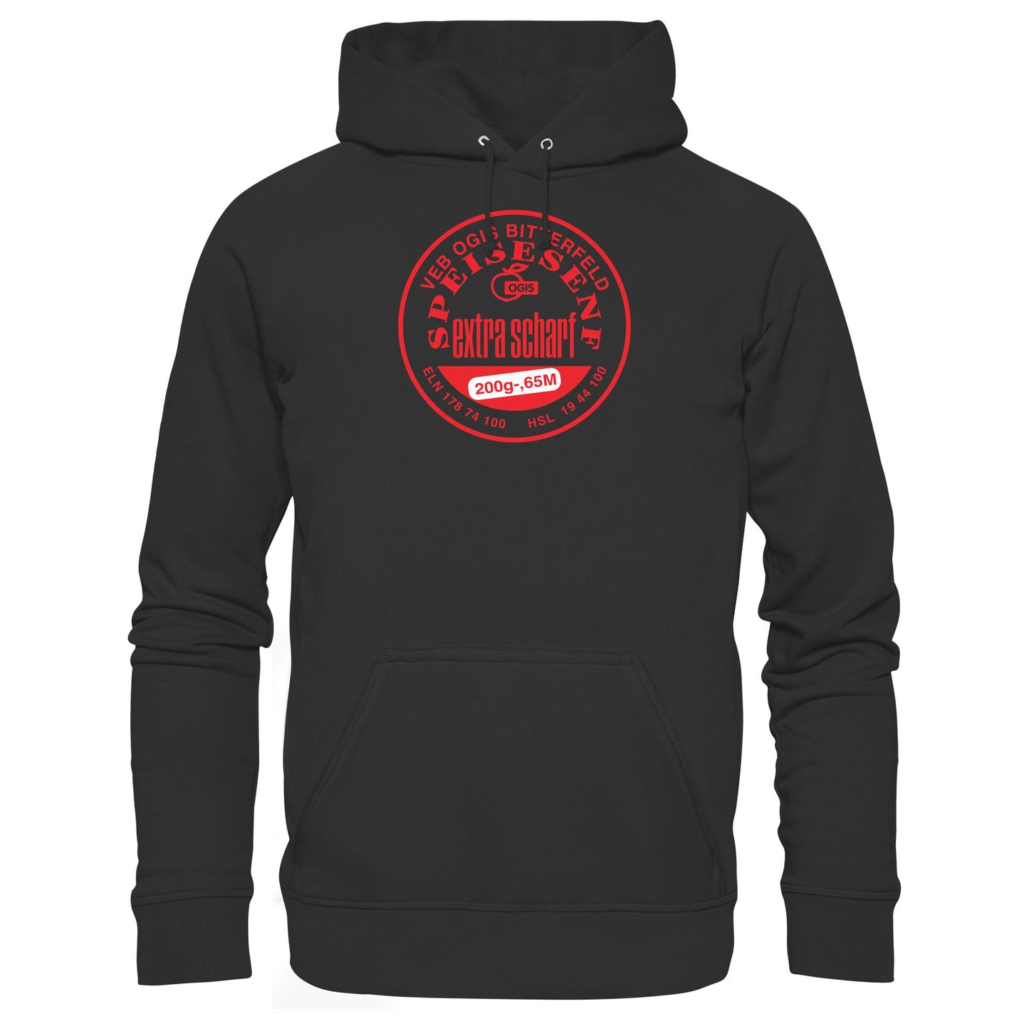 DDR Ostalgie Kapuze / Hoodie Unisex • VEB OGIS BITTERFELD - SPEISESENF EXTRASCHARF