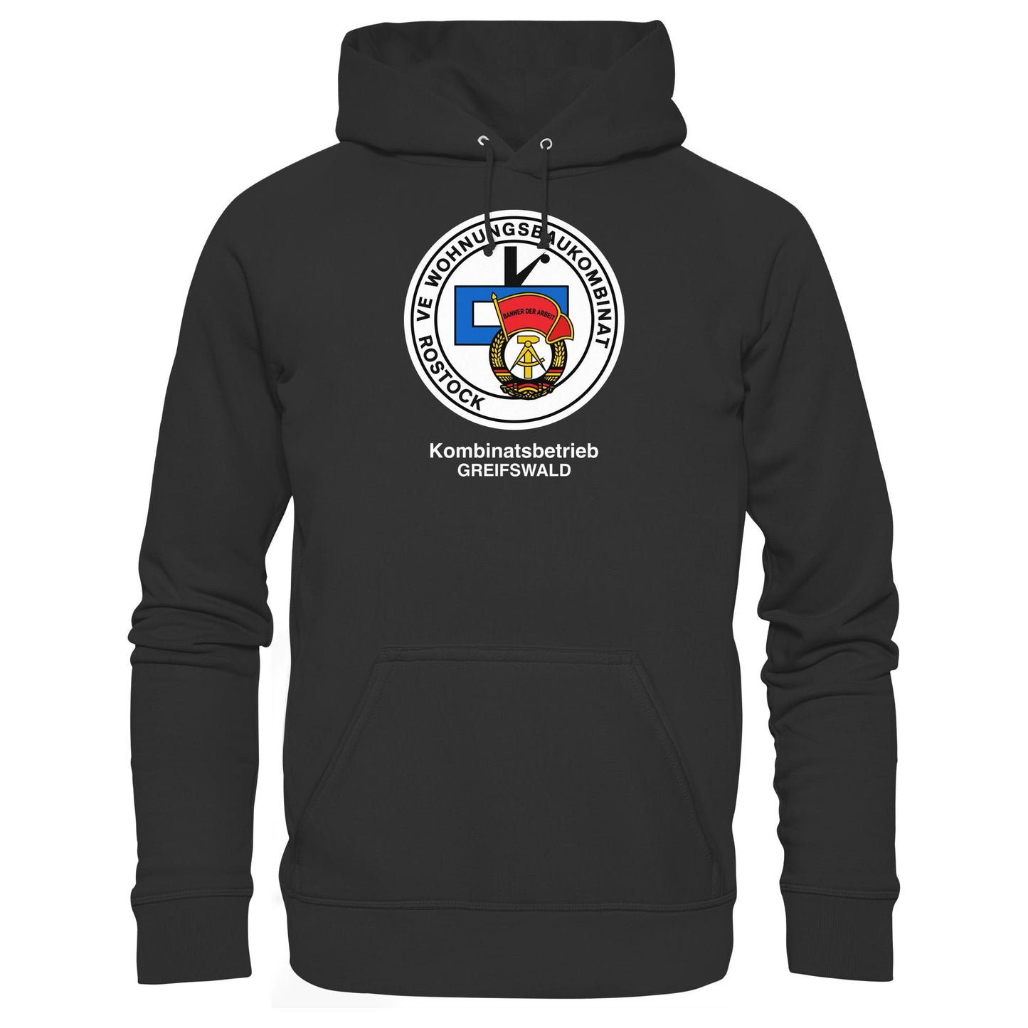DDR Ostalgie Kapuze / Hoodie Unisex • VE WOHNUNGSBAUKOMBINAT ROSTOCK - GREIFSWALD